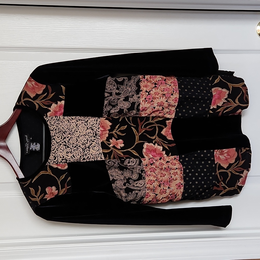 Carol Little mixed fabric top